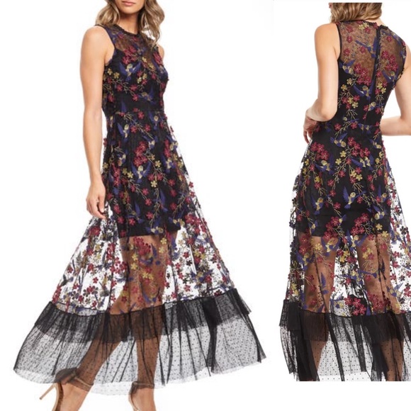 Dress the Population Dresses & Skirts - Dress the population Gina Lace Embroidered Dress